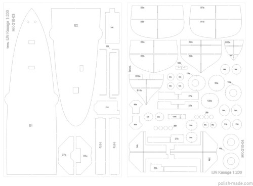 MK-L-210 - IJN KASUGA 1905 wręgi - 1/200 