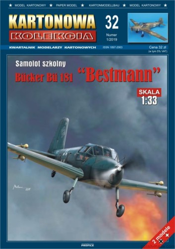KK32 Bucker Bu 181 'Bestmann' - 1/33 model kartonowy
