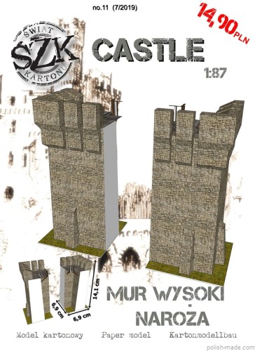 CASTLE - Mur wysoki naroża - C11 - 1/87(H0)