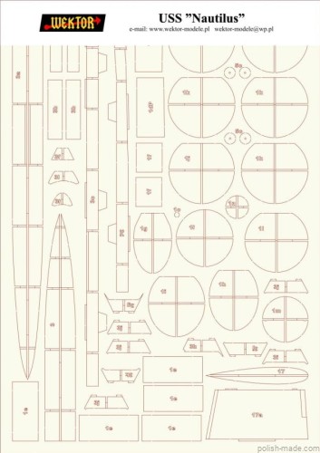 USS 'Nautilus' - szkielet laser - 1/200
