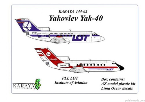 JAK-40 PLL LOT, Instytut Lotnictwa - 1/144