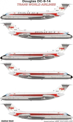 K - DOUGLAS DC-9-14 TWA - 1/144 