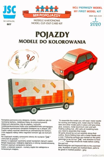 JSC-807 - Pojazdy - modele do kolorowania