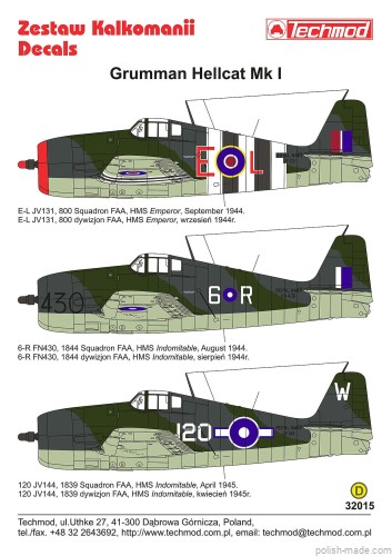 32015 Grumman Hellcat I - Wlk. Brytania 1944-45