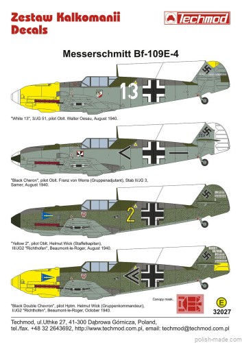 32027 Messerschmitt Bf 109E-4 1940