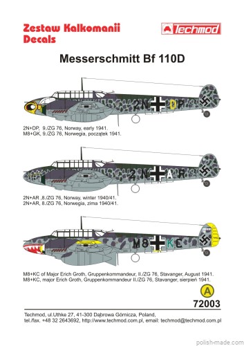 72003 Bf 110D - 1940-41