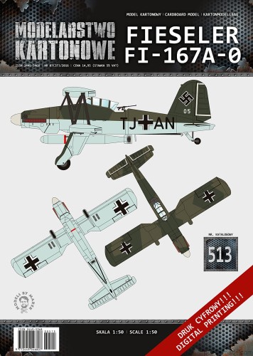 MK-513 - FIESELER Fi-167A-0 - 1/50 model kartonowy