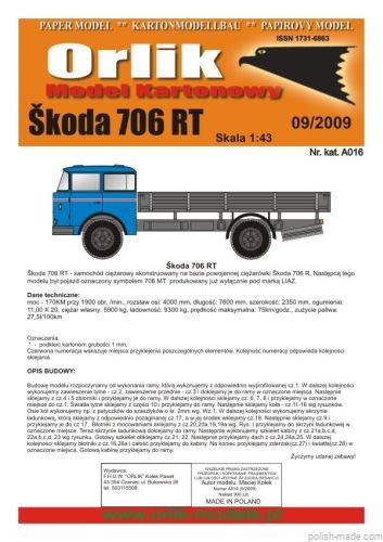 SKODA 706 RT - A016 - 1/43