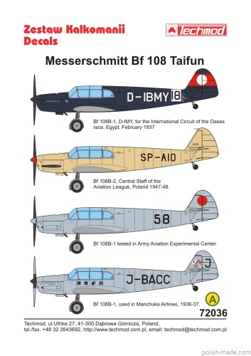 72036 Messerschmitt Bf 108 Tajfun
