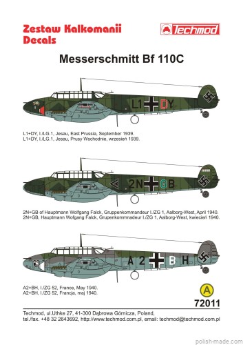72011 Messerschmitt Bf 110C - 1939-40