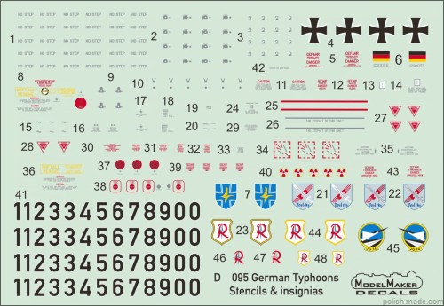 D48095 German Typhoons Stencils & insignias