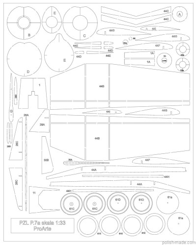 MK-L-10 - PZL P.7a wręgi - 1/33