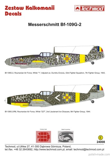 24008 Messerschmitt Bf 109G-2 Rumunia 1943-44