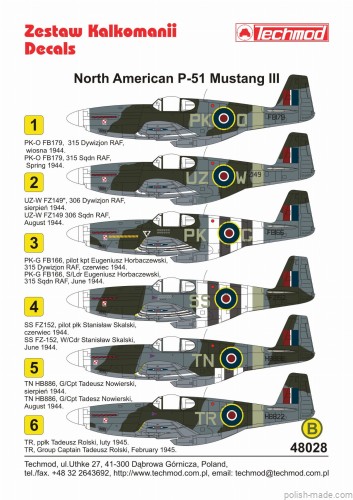 48028 North American P-51 Mustang III - Polskie Dyw. 1944-45