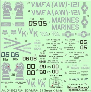 D72052 F/A-18D VMFA-121 GREEN KNIGHTS