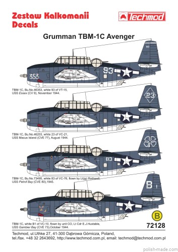 72128 Grumman TBM-1C Avenger - 1944-45