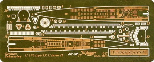 1/400 okręt podwodny Typ IXC Turm II - blacha fototrawiona