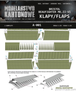 MK-A-001 - BRISTOL BEAUFIGHTER Mk.II/VI flaps - 1/33