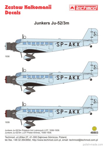48803 JUNKERS Ju-52/3m - LOT 36-39