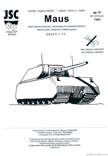 JSC-7204 - MAUS czołg superciężki - 1/72